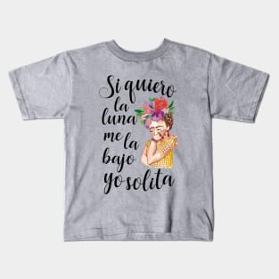 Mexican Art Lovers Frida Watercolor Flowers Kids T-Shirt